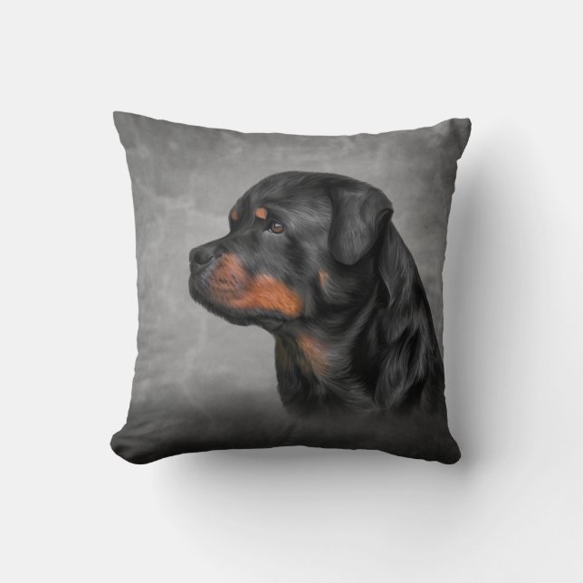 Cojín Decorativo Perro Rottweiler (Anverso)