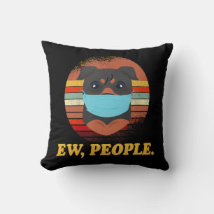 Cojín Decorativo PERRO ROTTWEILER Ojo Gente Usando Máscara De Cara