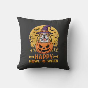 Cojín Decorativo Perro salchicha divertido Halloween feliz Howl-O-W