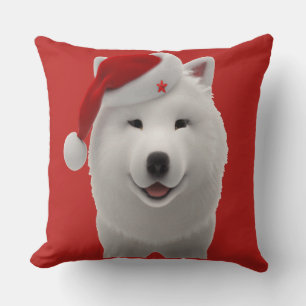Cojín Decorativo Perro Samoyedo Festivo De Dibujos Animados Lindo C