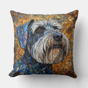 Cojín Decorativo Perro Schnauzer Representado con Asombroso Detalle