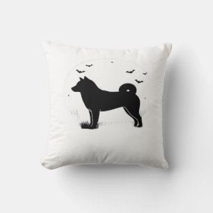 Cojín Decorativo Perro Shiba Inu ? Silueta de Luna de Halloween Ove