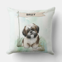 Perro Shih Tzu Acuarela Personalizado