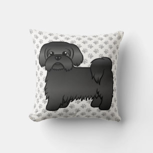 Cojín Decorativo Perro Shih Tzu negro de dibujos animados lindo & p