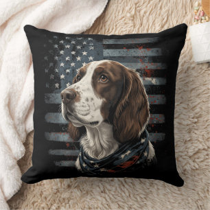 Cojín Decorativo Perro Springer Spaniel Bandera Americana