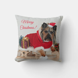 Cojín Decorativo Perro Terrier Yorkie Yorkshire - Navidades Santa H