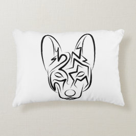 Cojín Decorativo Perro tribal blanco y negro