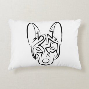 Cojín Decorativo Perro tribal blanco y negro