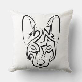 Cojín Decorativo Perro tribal blanco y negro