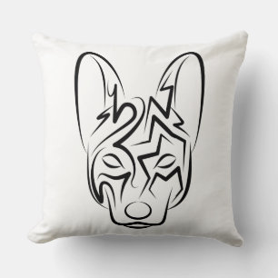 Cojín Decorativo Perro tribal blanco y negro