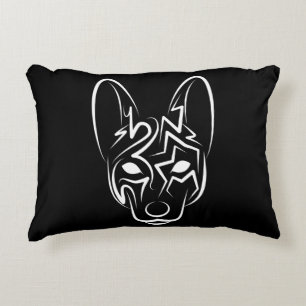 Cojín Decorativo Perro tribal blanco y negro
