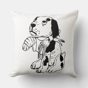 Cojín Decorativo Perro Triste Con Pierna Rota