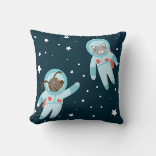 Cojín Decorativo Perro y gato astronautas