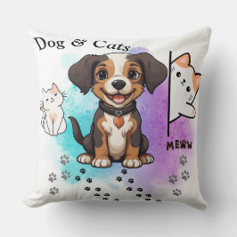 Cojín Decorativo Perro y gatos