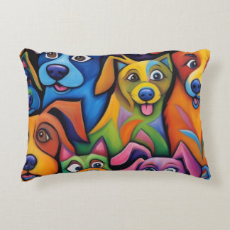 Cojín Decorativo Perros abstractos locamente geniales