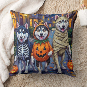 Cojín Decorativo Perros Alaskan Malamute Trick-or-Treating Hallowee