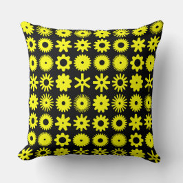 Cojín Decorativo Perros - Amarillo sobre negro
