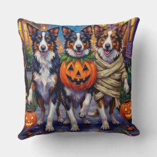 Cojín Decorativo Perros Border Collie Trick-or-Treating en Hallowee