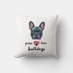 Cojín Decorativo Perros Bulldog Amor Paz Galaxia Vintage Bulldog Fr