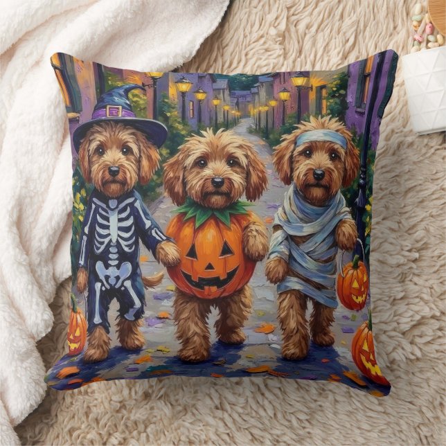 Cojín Decorativo Perros Cockapoo disfrazados para Halloween (Manta)