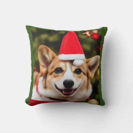 Cojín Decorativo Perros de Corgi sonriendo navidades diversión
