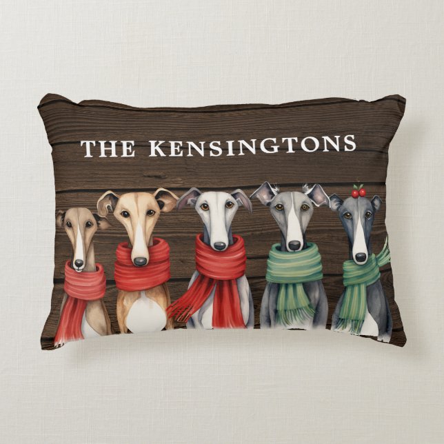Cojín Decorativo Perros de Greyhound Cuidados Usando Escarbas De In (Anverso)