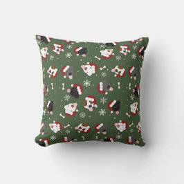 Cojín Decorativo Perros de Santa en Verde