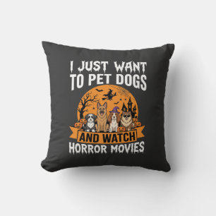 Cojín Decorativo Perros divertidos de Halloween Vectores de películ