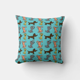 Cojín Decorativo Perros elegantes y modernos, azul