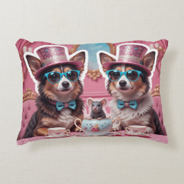 Cojín Decorativo Perros fiestas y un ratón