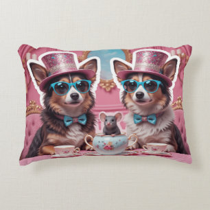 Cojín Decorativo Perros fiestas y un ratón