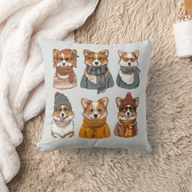 Cojín Decorativo Perros galeses de moda Corgi (Manta)