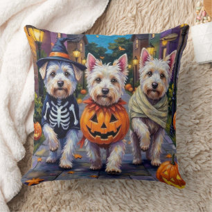 Cojín Decorativo Perros Malteses Disfrazados en Halloween