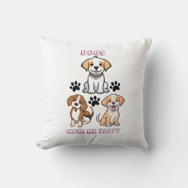 Cojín Decorativo Perros Me Hacen Feliz - Acogedor Perro Lover Pillo