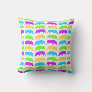 Cojín Decorativo Perros multicolores Amarillo Verde Púrpura Azul Pi