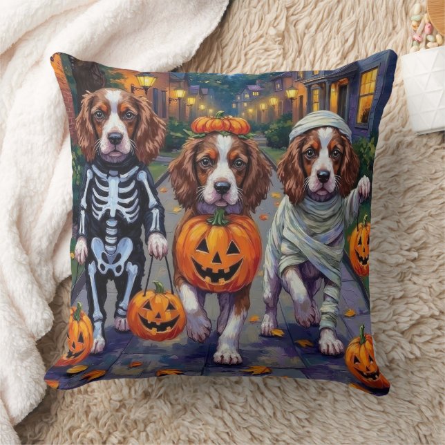 Cojín Decorativo Perros Springer Spaniel con disfraces de Halloween (Manta)