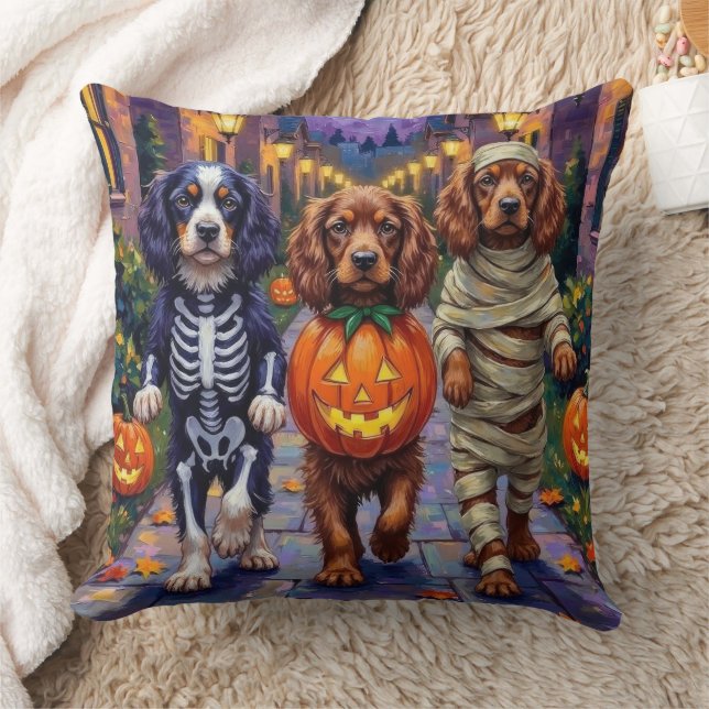 Cojín Decorativo Perros Sussex Spaniel con disfraces de Halloween (Manta)