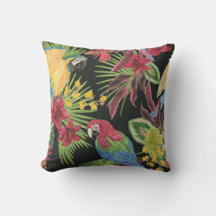 Cojín Decorativo Perros, tropicales, acuarelas, patrón sin costuras
