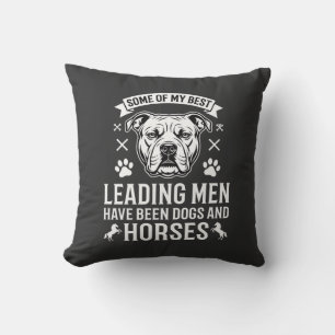 Cojín Decorativo Perros y caballos liderando hombres