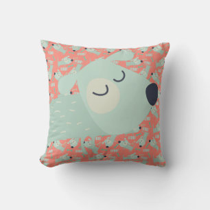 Cojín Decorativo Perros y huesos de madera