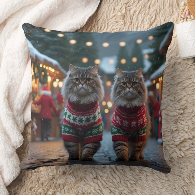 Cojín Decorativo Persian Cats Christmas Snow Holiday (Manta)