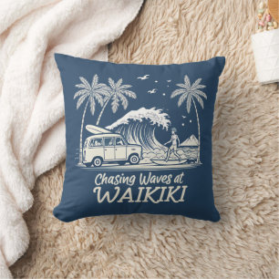 Cojín Decorativo Persiguiendo olas en Waikiki
