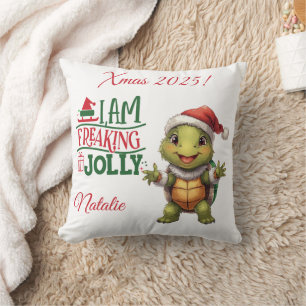 Cojín Decorativo Personaje adorable de tortuga navideña