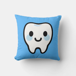 Cojín Decorativo Personaje de diente sonriente – Ilustración linda 