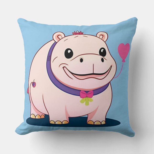 Cojín Decorativo Personaje de Hippo Feliz (Anverso)