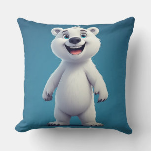 Cojín Decorativo Personaje de oso polar de dibujos animados lindo 