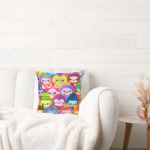 Cojín Decorativo Personajes de dibujos animados coloridos y lindos