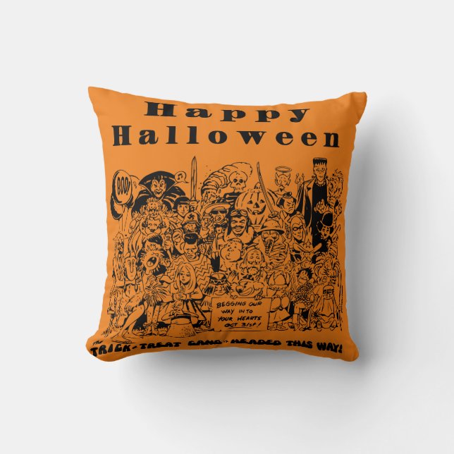 Cojín Decorativo Personajes divertidos de Halloween (Anverso)