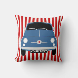 Cojín Decorativo Personalice el Fiat azul clásico vintage 500