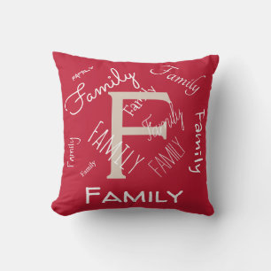 Cojín Decorativo Personalice esta plantilla, MONOGRAM, FAMILIA, NOM